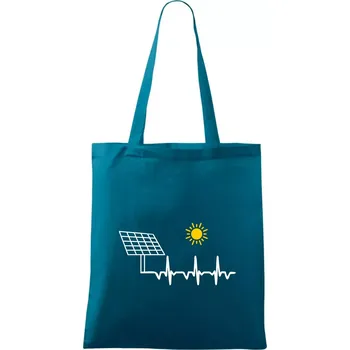 Nákupní taška Ekg Fotovoltaická elektrárna - Taška bavlněná - 42 x 38 cm ( Petrolejová )