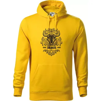 Pánská mikina Taurus - vintage - Mikina pánská Cape s kapucí - 5XL ( Žlutá )