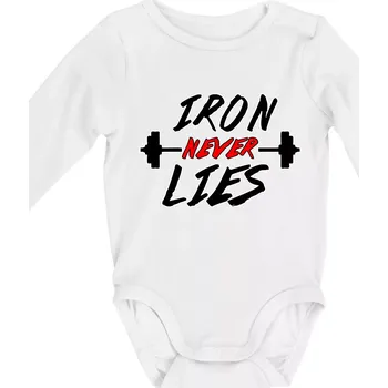 Kojenecký body Iron never lies - Body kojenecké s dlouhým rukávem - Dlouhý r. do 3 měs ( Bílá )