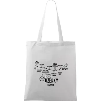 Jizerky na kole celopéro - Taška bavlněná - 42 x 38 cm ( Bílá )