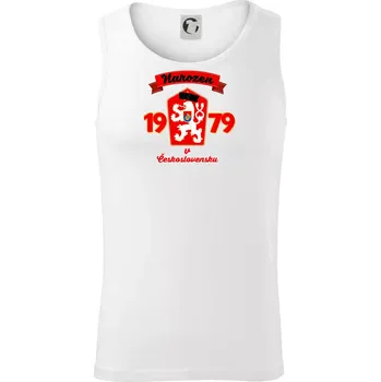 Narozen v Československu - Přelepený znak 1979 - Tílko pánské Core - M ( Bílá )