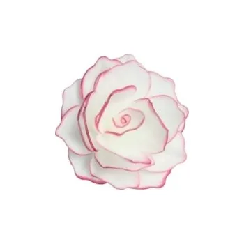 Jedlá dekorace na dort Jedlá dekorace - RŮŽE BÍLO - RŮŽOVÁ 13 cm / jedlý papír