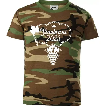 Chlapecké tričko Vinobraní 2023 - Dětské maskáčové triko - 122 cm/6 let ( Hnědý maskáč )