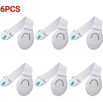 Dětský bezpečnostní prvek Bezpečnostní zámek na skříň pro děti | dětská pojistka, plastový zámek - 6 ks