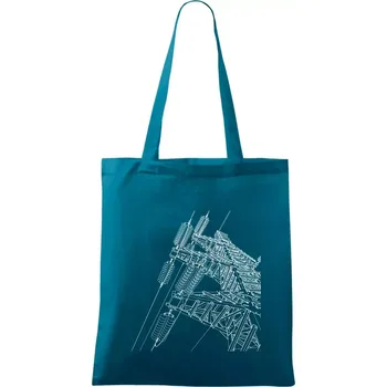 Nákres stožáru vysokého napětí - Taška bavlněná - 42 x 38 cm ( Petrolejová )