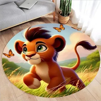Koberec Lví král koberec pro děti kulatý | dětský koberec, hrací podložka - 8 , 80x80cm