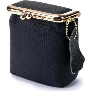 Kosmetická taška Kožená taštička na klíče s rtěnkou | kožené pouzdro, kosmetická taštička - Černý