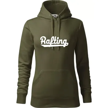 Dámská mikina Rafting nápis - Mikina dámská Cape s kapucí - L ( Military )