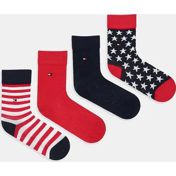 Dětské ponožky Tommy Hilfiger 4-pack 701232850.9BYA červená 33X, vel. 31/34