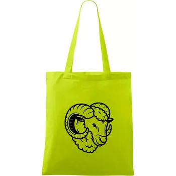 Bílá Hlava berana obrys - Taška bavlněná - 42 x 38 cm ( Limetková )