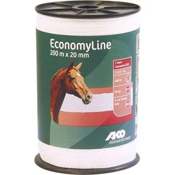 Ohradník AKO Weidezaun AKO Páska na elektrický ohradník 200 m x 20 mm EconomyLine, bílá