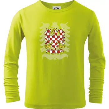 Dětská móda Moravská orlice velká se stínem - Triko dětské Long Sleeve - 146 cm/10 let ( Limetková )