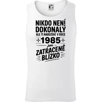 Pánské termoprádlo Nikdo není dokonalý ale ti narození v roce 1985 jsou zatraceně blízko - Tílko pánské Core - 2XL ( Bílá )