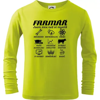 Symboly Farmář - Triko dětské Long Sleeve - 122 cm/6 let ( Limetková )