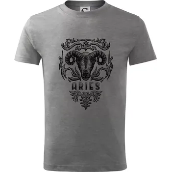 Aries - vintage - Tričko dětské bavlněné - 98 cm / 2 roky ( Tmavě šedý melír )