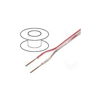 elektrický kabel Vodič reproduktorový 2x0,5mm2 lanko CCA průhledná nestíněný