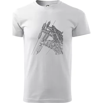 Pánské tričko Nákres stožáru vysokého napětí - Triko extra velké (5-8XL) - 7XL ( Bílá )