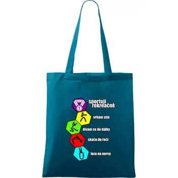 Sportuji rekreačně - Taška bavlněná - 42 x 38 cm ( Petrolejová )