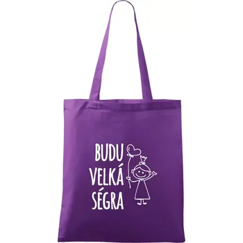 Budu velká ségra - Taška bavlněná - 42 x 38 cm ( Fialová )