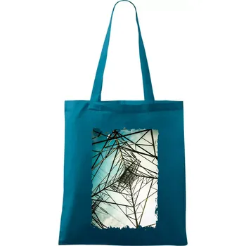 Barevné nebe - stožáry vysokého napětí - Taška bavlněná - 42 x 38 cm ( Petrolejová )
