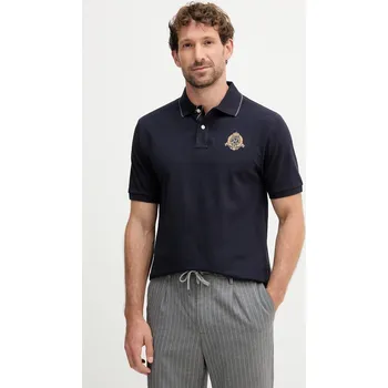 Pánské tričko Bavlněné polo tričko Hackett London pánské, tmavomodrá barva, s aplikací, HM5600031 59X, vel. M