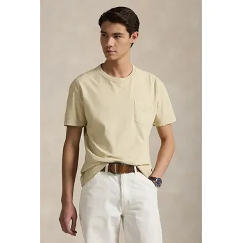 Bavlněné tričko Polo Ralph Lauren Tee pánské, béžová barva, 710969628 01X, vel. S