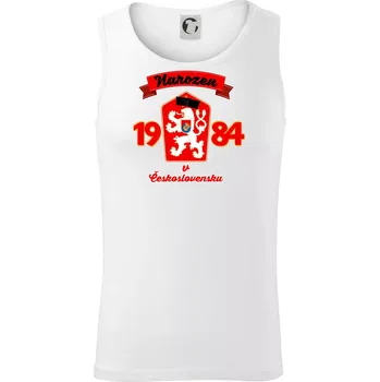 Narozen v Československu - Přelepený znak 1984 - Tílko pánské Core - 2XL ( Bílá )
