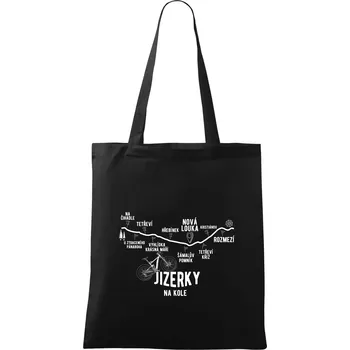 Jizerky na kole celopéro - Taška bavlněná - 42 x 38 cm ( Černá )