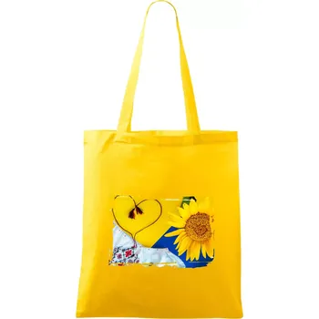 Ukrajina slunečnice a kroj - Taška bavlněná - 42 x 38 cm ( Žlutá )
