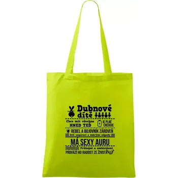 Narozeniny duben - Taška bavlněná - 42 x 38 cm ( Limetková )