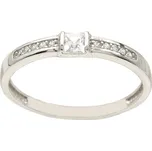 Zlatý prsten z bílého zlata se zirkony PYZ2840W, vel. 51, 0.95 g (585/1000)