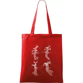 Zkroucený stožár vysokého vedení - Taška bavlněná - 42 x 38 cm ( Červená )