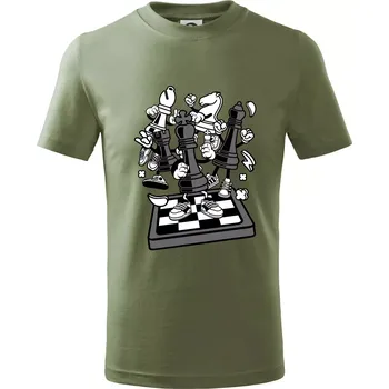 Šachový stůl - Tričko dětské bavlněné - 134 cm/8 let ( Khaki )