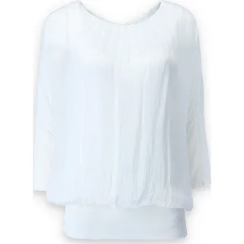 Dámská halenka Halenka hedvábí jednobarevná Itálie 2606 barva: bílá, velikost: Univerzální-jedna velikost