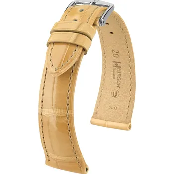 Módní doplněk Kožený řemínek Hirsch London 04307190-2, béžový, aligátoří kůže, Quick Release