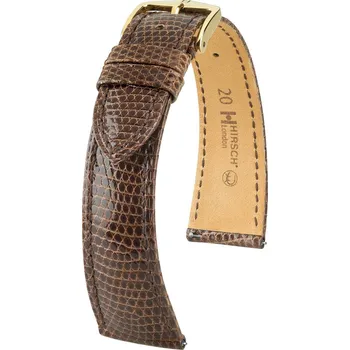 Řemínek na hodinky Kožený řemínek Hirsch London 04366110-7, hnědý, ještěrčí kůže, Quick Release