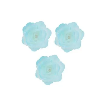 Jedlá dekorace na dort Jedlá dekorace - RŮŽE světle modrá 5,5 cm / jedlý papír (balení 18 kusů)