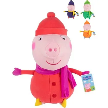 plyšák PLYŠ Peppa Pig 50cm v zimním oblečku 4 druhy (plyšová hračka)