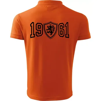 Pánská košile Narozeninový motiv - znak - 1961 - Polokošile pánská Pique Polo 203 - XL ( Oranžová )