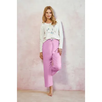 Dámská móda Dámské dlouhé pyžamo MONICA ecri, ecri S i170_3459-S-01 A/W 25-26