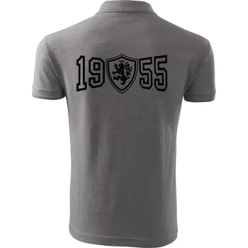 Pánská košile Narozeninový motiv - znak - 1955 - Polokošile pánská Pique Polo 203 - 3XL ( Tmavě šedý melír )