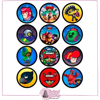 Jedlá dekorace na dort Brawl Stars č.9 jedlý papír nebo fondánový list - Bez úprav / Jedlý papír / Bez decor gelu