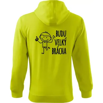 Pánská mikina Budu velký brácha - Mikina s kapucí na zip trendy zipper - L ( Limetková )