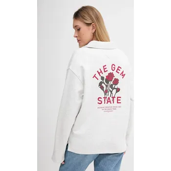 Dámská mikina Bavlněná mikina Tommy Jeans DW0DW22182 šedá 09X, vel. XS