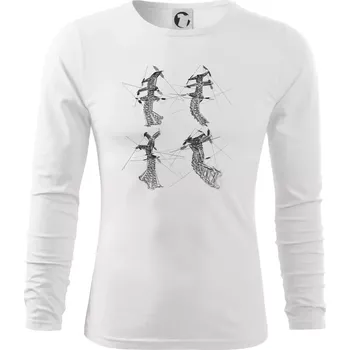 Pánská móda Zkroucený stožár vysokého vedení - Triko s dlouhým rukávem FIT-T long sleeve - M ( Bílá )