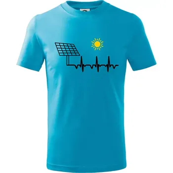 Ekg Fotovoltaická elektrárna - Tričko dětské bavlněné - 98 cm / 2 roky ( Světlý tyrkys )