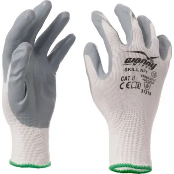 Pracovní rukavice Payper Máčené rukavice, SKILL NF1 Barva: BÍLÁ/ŠEDÁ, Velikost: 8