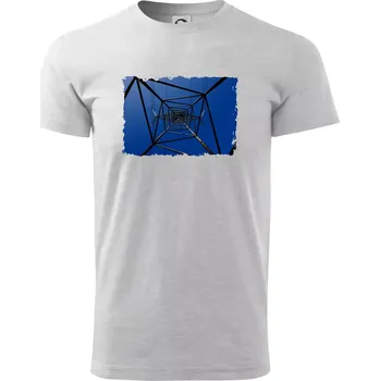 Stožár vysokého napětí zespodu - Triko extra velké (5-8XL) - 7XL ( Světlešedý Melír )