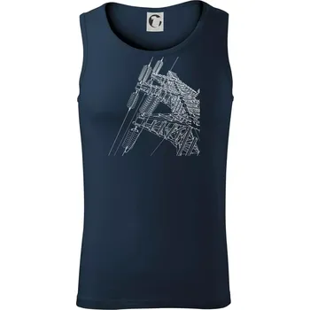 Pánská móda Nákres stožáru vysokého napětí - Tílko pánské Core - S ( Námořní modrá (velmi tmavá - téměř černá) )