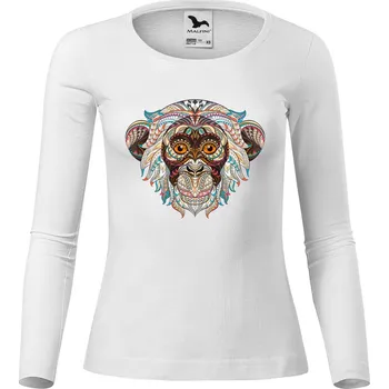 Dámské tričko DOBRÝ TRIKO Dámské bavlněné triko Hlava opice Velikost: 3XL, Barva: Bílá